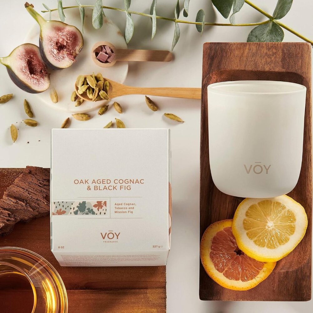 VOY Rich Oak Aged Cognac & Black Fig Scented Candle
